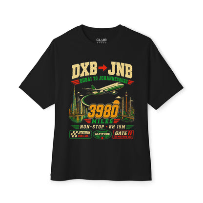 DXB to JNB Shirt – Dubai to Johannesburg Flight Route Tee